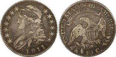 1811 50C Small 8 VF30