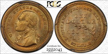 1903 G$1 LA Purchase, Jefferson MS67+