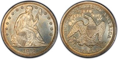 1872-S $1 MS62