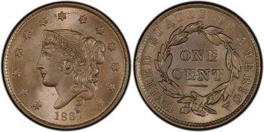 1837 1C N-5 MS66BN