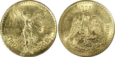 1929 50 Peso KM-481  Au MS63