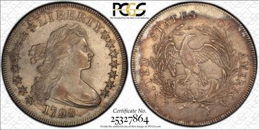 1798 $1 BB-81, 15 Stars AU58+