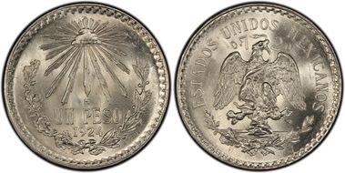 1924-M Peso KM-455  Ag MS66+