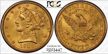 1903 $5 MS64