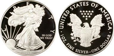 2014-W $1 Silver Eagle PR69DCAM