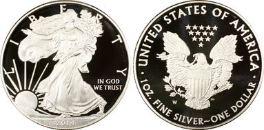 2014-W $1 Silver Eagle PR70DCAM