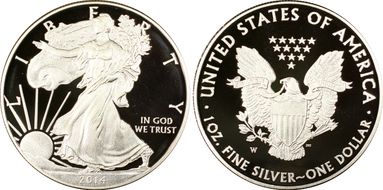 2014-W $1 Silver Eagle PR68DCAM