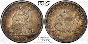 1861 50C MS63