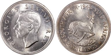 1948 5 Shil KM-40.1  Ag MS62