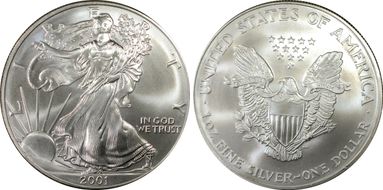 2001 $1 Silver Eagle MS67