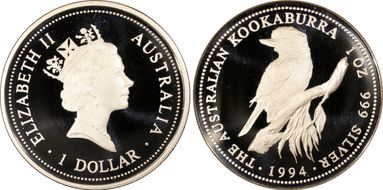 1994-P $1 Kookaburra Ag PR69DCAM