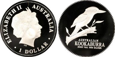 2002-P $1 Kookaburra Ag PR69DCAM