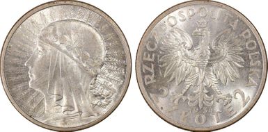 1934(w) 2 Zl Queen Jadwiga KM-20  Ag MS64