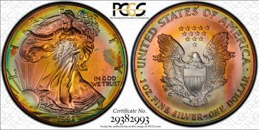 1998 $1 Silver Eagle MS66