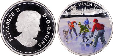 2014 $20 Pond Hockey PR69DCAM