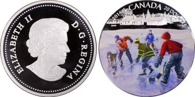 2014 $20 Pond Hockey PR69DCAM