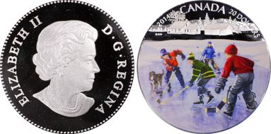 2014 $20 Pond Hockey PR69DCAM