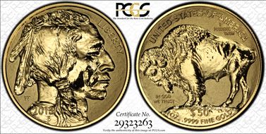 2013-W $50 American Buffalo Rev PR First Strike .9999 Fine Gold 100th Anniversary PR67