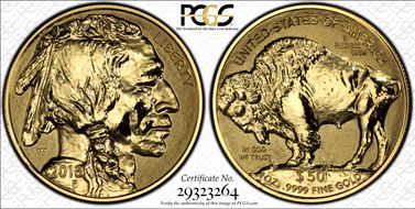 2013-W $50 American Buffalo Rev PR First Strike .9999 Fine Gold 100th Anniversary PR69