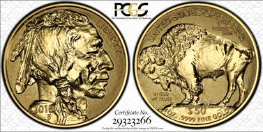 2013-W $50 American Buffalo Rev PR First Strike .9999 Fine Gold 100th Anniversary PR70