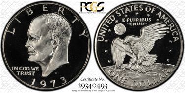 1973-S $1 Silver PR67DCAM