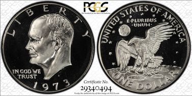 1973-S $1 Silver PR67DCAM
