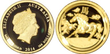 2014-P $100 Year of the Horse Au High Relief PR70DCAM