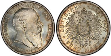 1907 5 Mk Death of Friedrich J-37 MS66