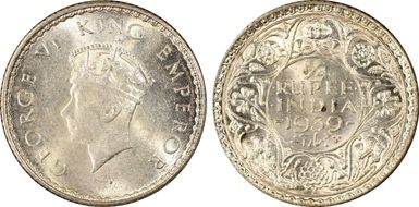 1939(B) 1/4 Rup SW-9.79 MS62