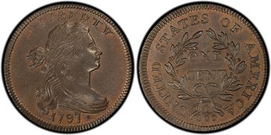 1797 1C Reverse of 1797, Stems MS64BN