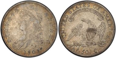 1808/7 50C Overton 101 AU50