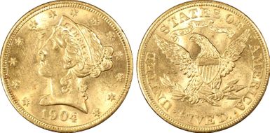 1904 $5 MS62
