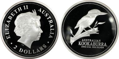 2002-P $2 Kookaburra 2oz Ag PR69DCAM