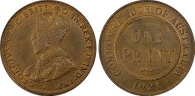 1921 1D Indian obverse MS65RB