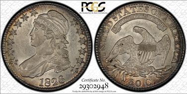 1826 50C O-108a AU58