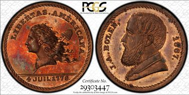 (1867) Token Ma-Sp 43 Copper J.A. Bolen MS63RB