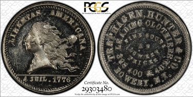 (1876) Token NY-NY 850 White Metal Traphagen, Hunter & Co. N1