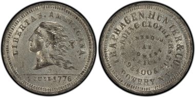 (1876) WM Tkn Rulau NY-NY 860 Traphagen, Hunter & Co. AU58