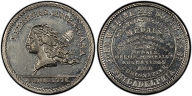 (1876) Token Pa-Ph 205A White Metal John W. Kline MS62