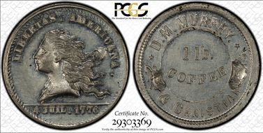 (1876) Token Pa-Ph 278 White Metal D.M. Murphy MS62