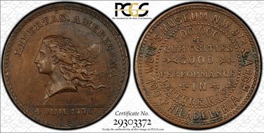 (1876) Token Pa-Ph 503, Wood's Museum MS63BN