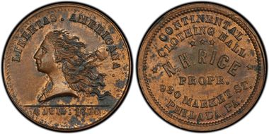 (1876) Token Pa-Ph 720A Copper N.H. Rice N1BN