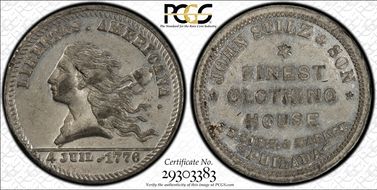 (1876) Token Pa-Ph 760 White Metal John Stilz & Son N1