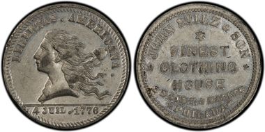 (1876) Token Pa-Ph 760 White Metal John Stilz & Son N1