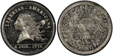 (1876) Token Pa-Sb 5 White Metal Simon & Oppenheimer MS64