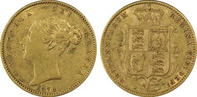 1872-S 1/2 Sov S-3862A XF45