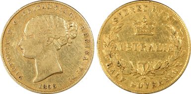 1856-SY 1/2 Sov Berry above L of HALF VF30