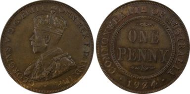 1924  1D English obverse MS62BN