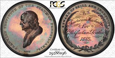 1824 AR Medal J-AM-17, Franklin Institute MS62