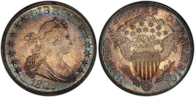 1806 50C Pointed 6, Stem MS66+